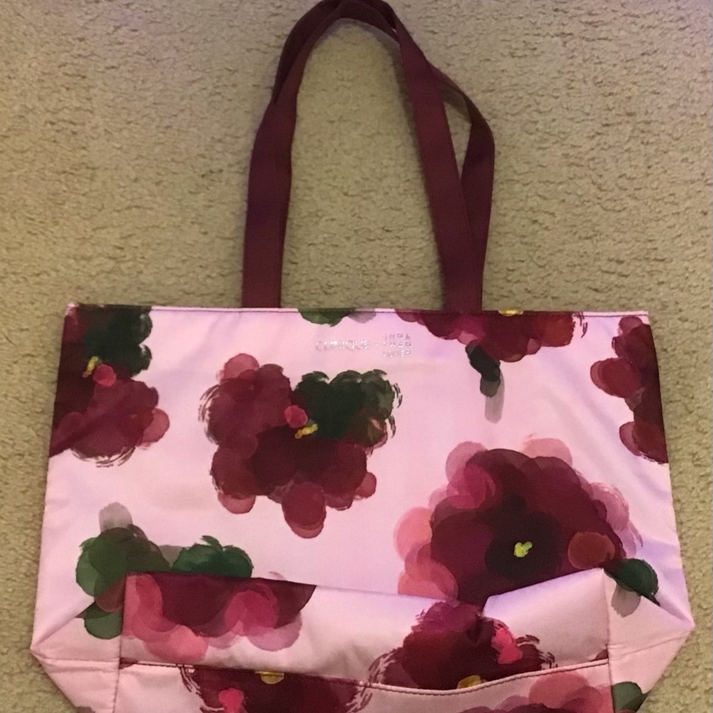 Clinique x Jonathan Cohen Flower Shopping Shoulder Travel Tote Large Bag NEW+Tag